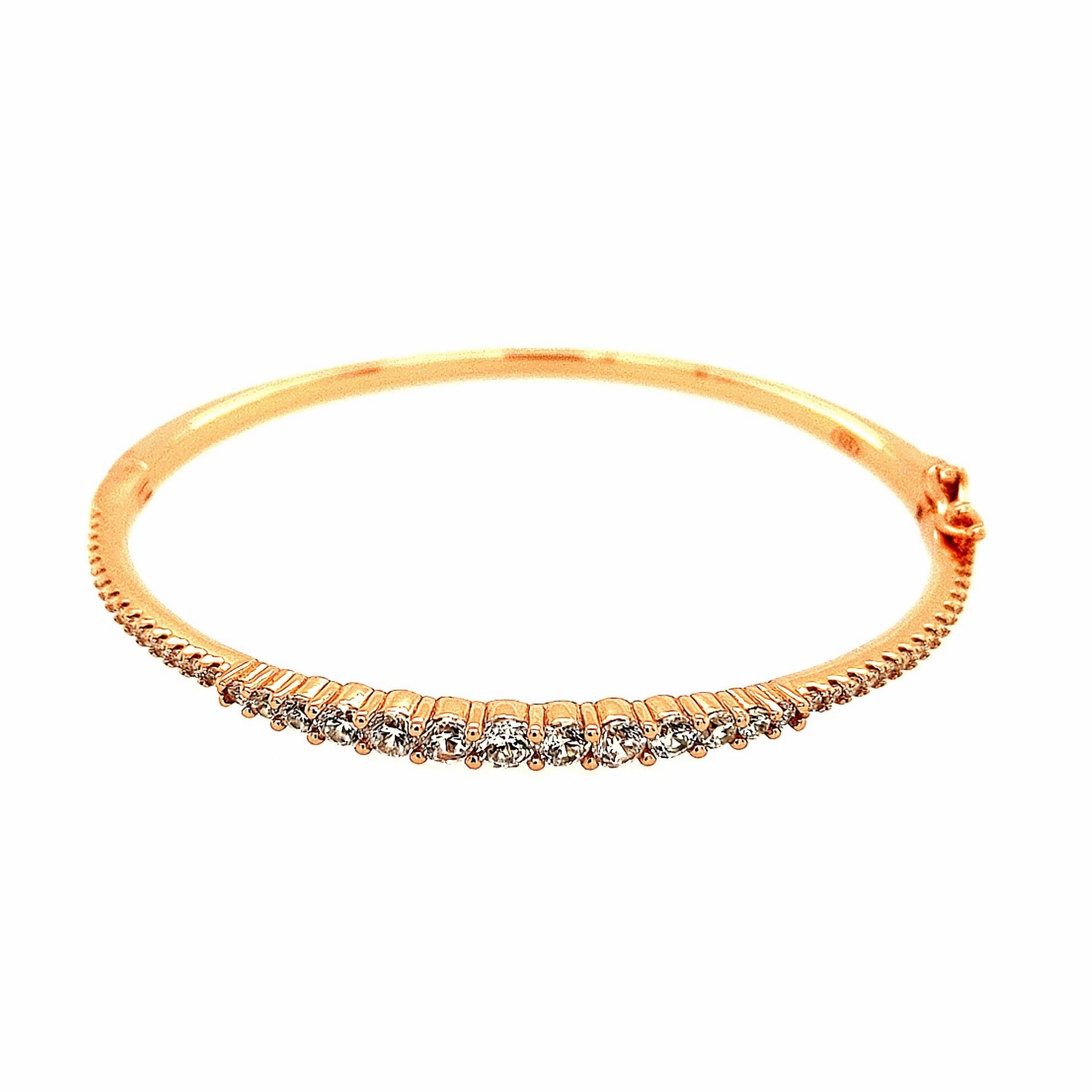 Rhodium / Gold / Rose Gold Plated Sterling Silver CZ Bangle Bracelet Finishing Piece Common Choice