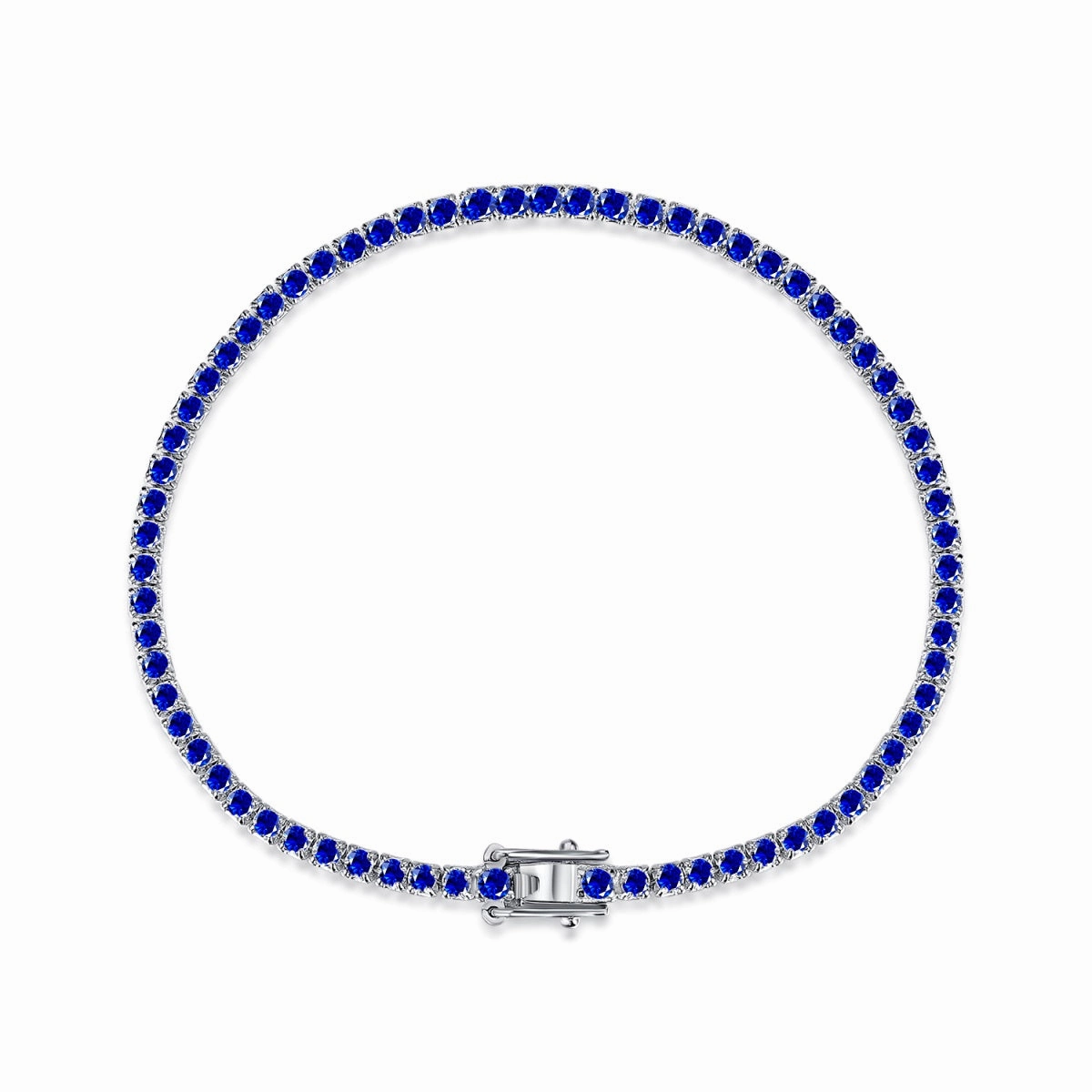 Rhodium Plated Sterling Silver Colorful CZ Tennis Bracelet Practical Decision