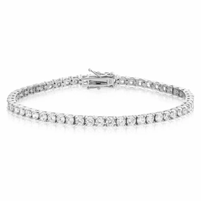 Blessed Recognition Rhodium Plated Sterling Silver CZ Tennis Bracelet