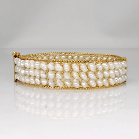 Rice Pearl Bracelet | 8" | Bright Touch Artful Sparkle