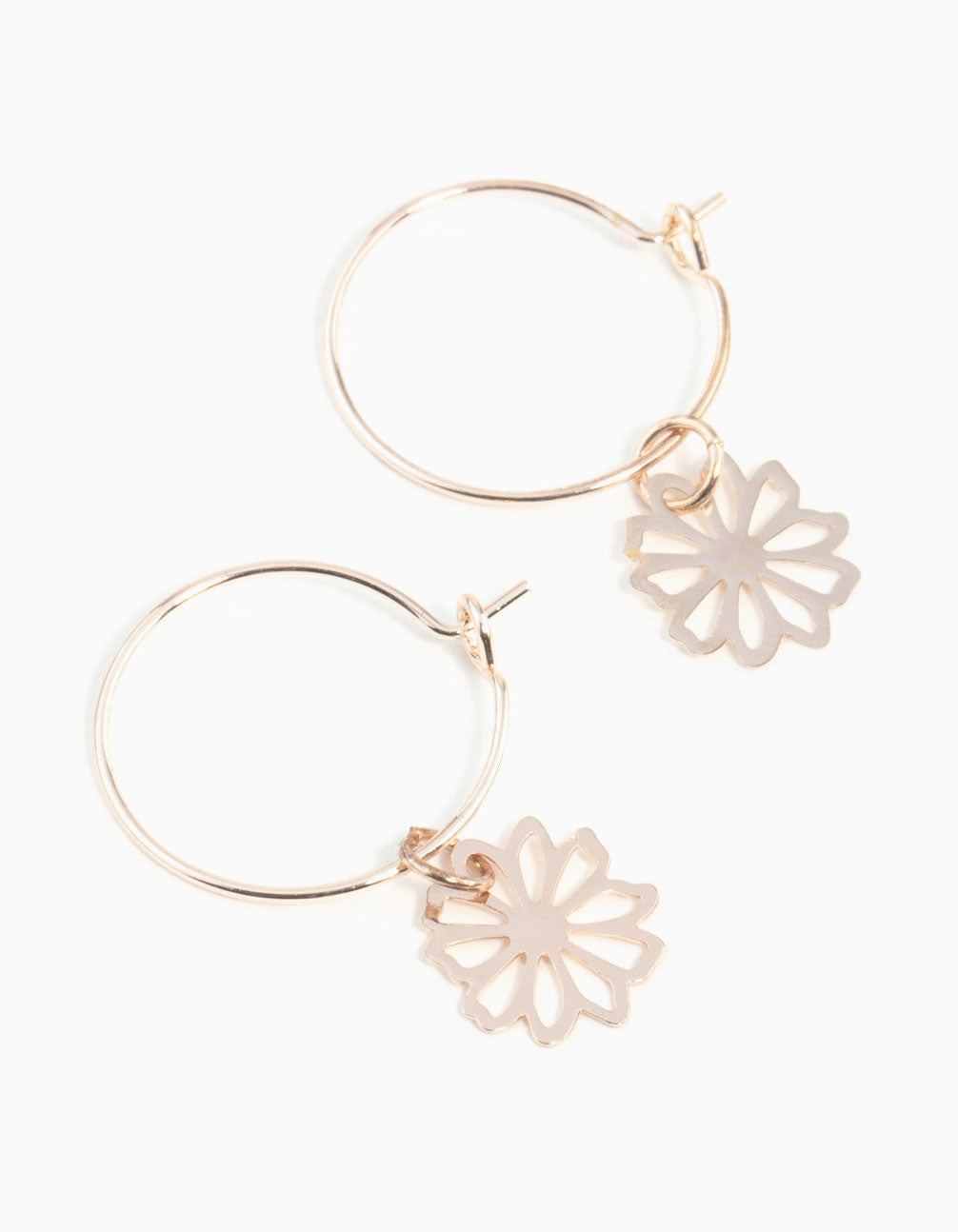 Exquisite Embellishment Durable Must-Have Rose Gold Dainty Petal Hoop Earrings