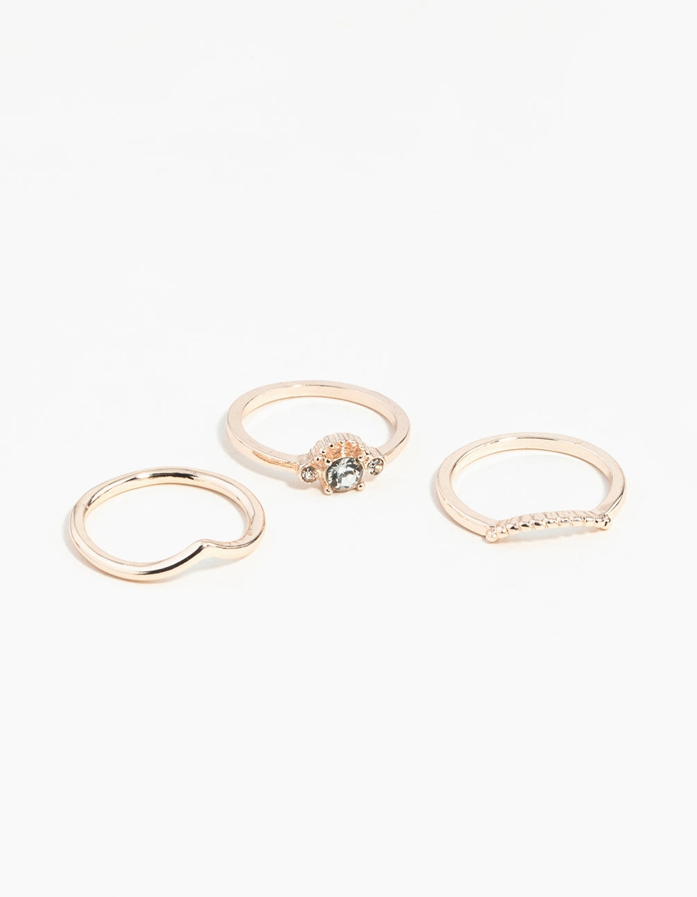 Rose Gold Diamante 3 Band Ring Stack Expert Artistry