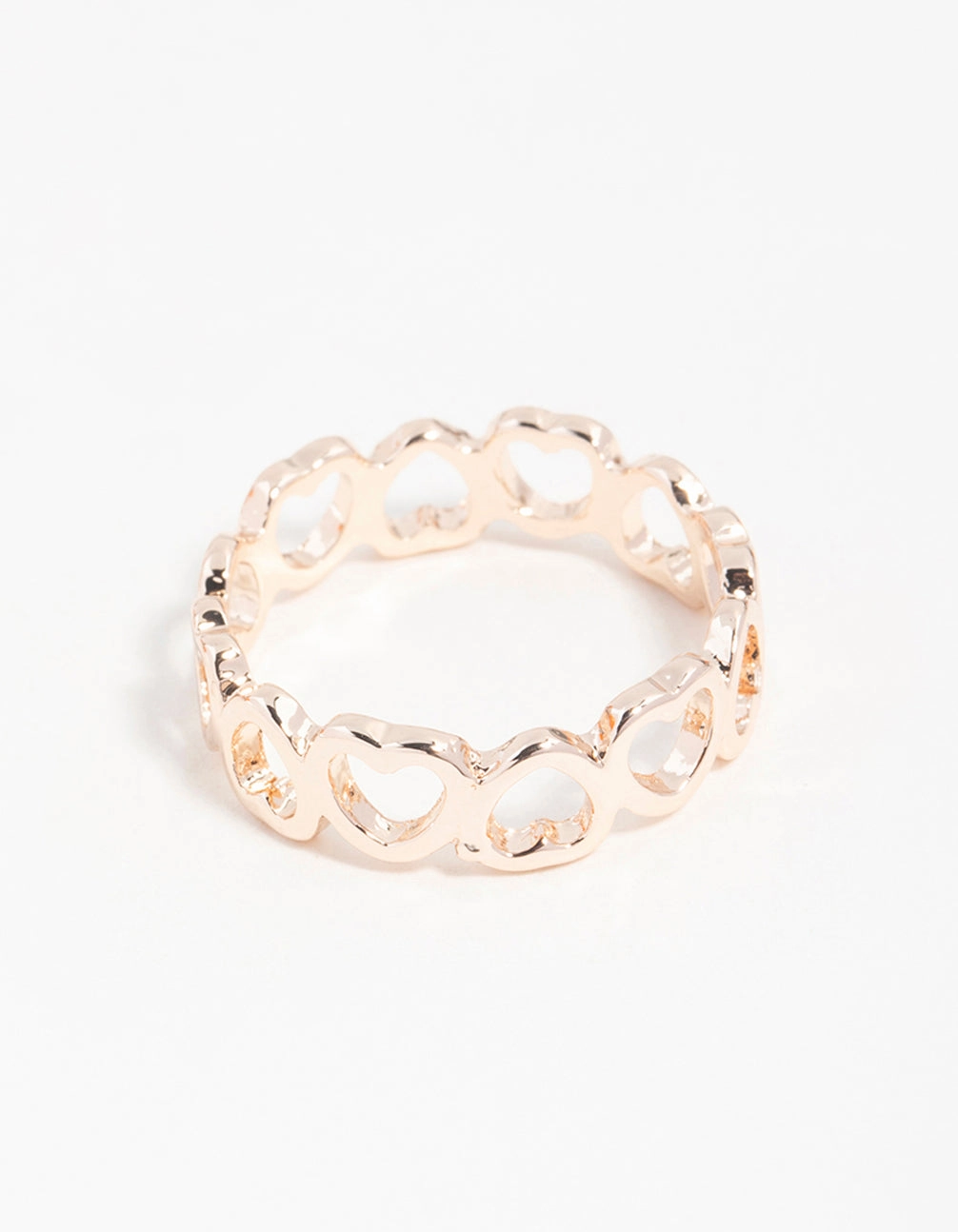 Modern Motion Rose Gold Heart Band Ring