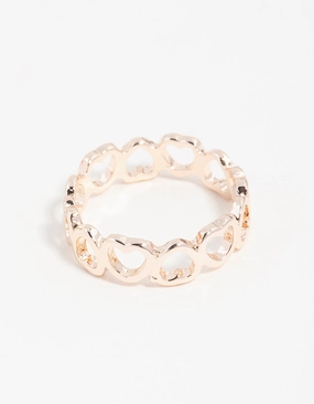 Modern Motion Rose Gold Heart Band Ring