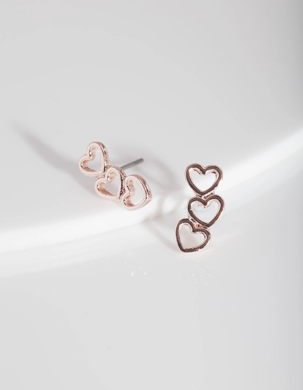 Rose Gold Heart Stud Earring Straight Adornment Comfortable Choice