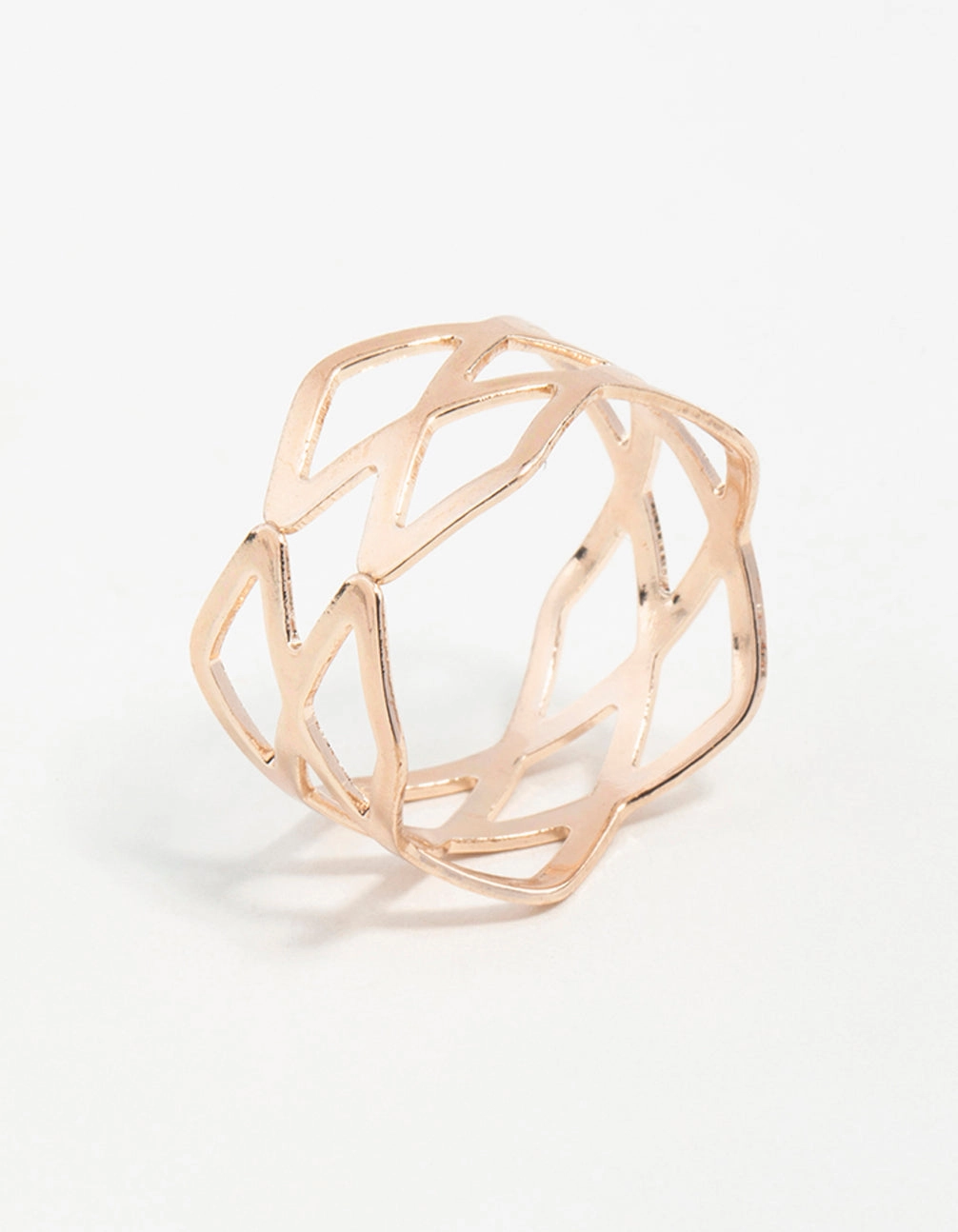 Rose Gold Multi Cross Over Ring Delicate Handling Stylish Expression
