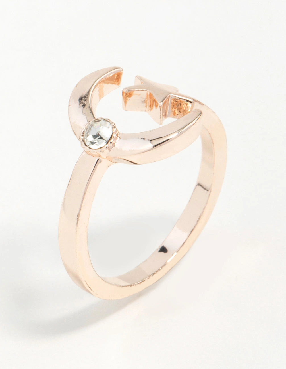 Gift Pack Rose Gold Open Moon Star Ring
