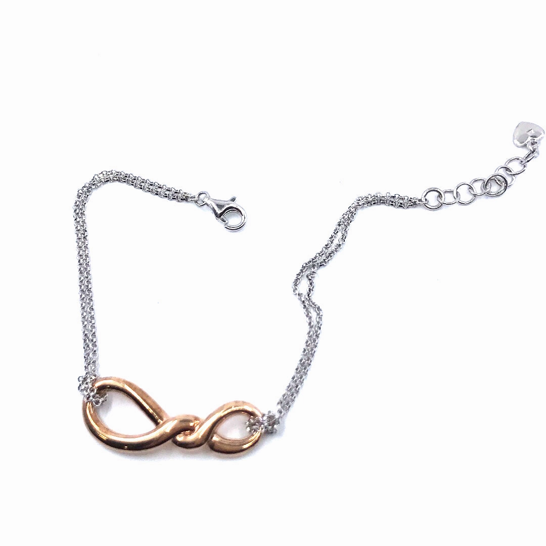 Rose Gold Plated Sterling Silver Infinity Twist Bracelet Economical Choice