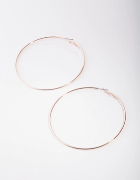 Rose Gold Super Hoop Earrings Dainty Piece