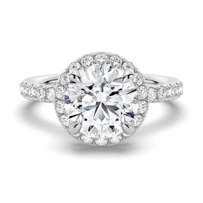 Round Brilliant Micropav?? Halo Moissanite Engagement Ring Value Decoration Graceful Edge