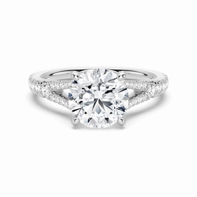 Vintage Appearance Round Cut Split Shank Moissanite Engagement Ring