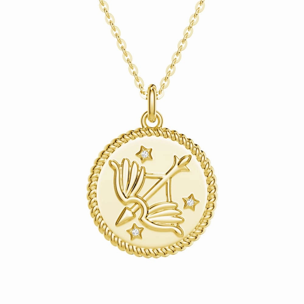 Everyday Carry Jewelry Wonderful Present Sagittarius Constellation Lab Grown Diamond Birthstone Pendant Necklace