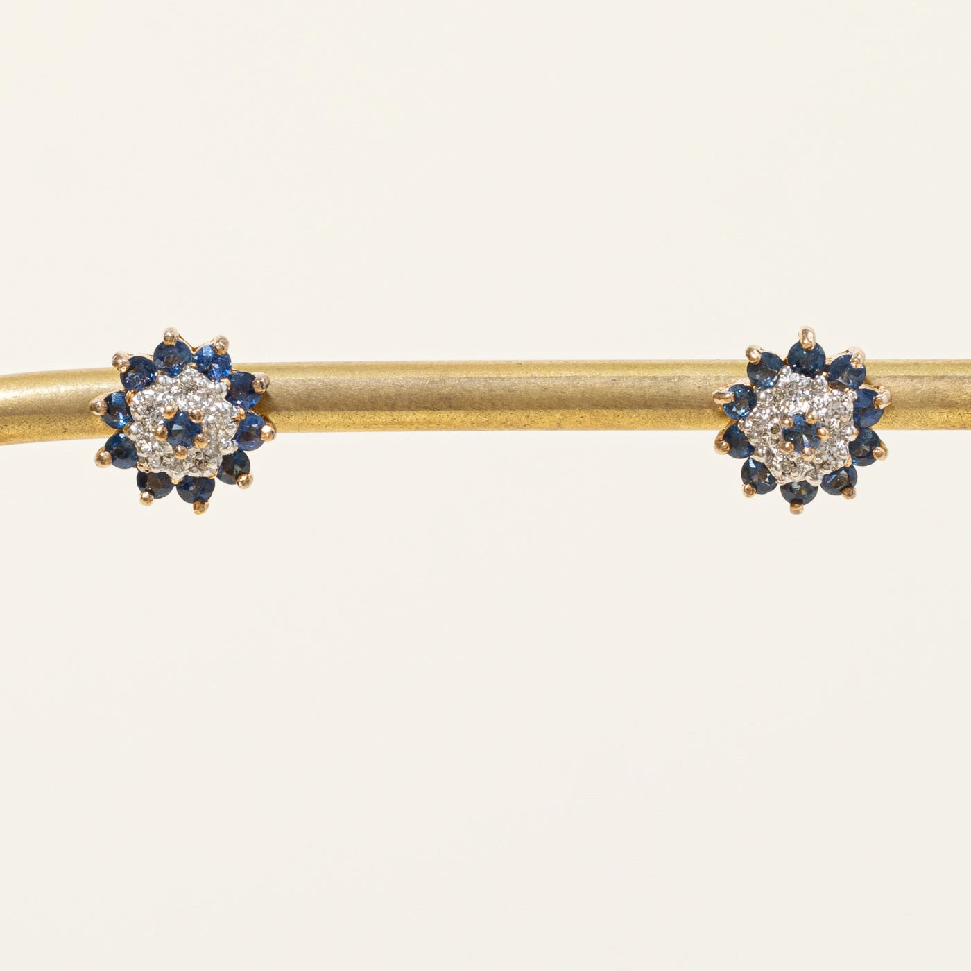 Quiet Look Sapphire & Diamond Earrings | 1.00ctw, 0.03ctw |