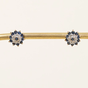 Quiet Look Sapphire & Diamond Earrings | 1.00ctw, 0.03ctw |