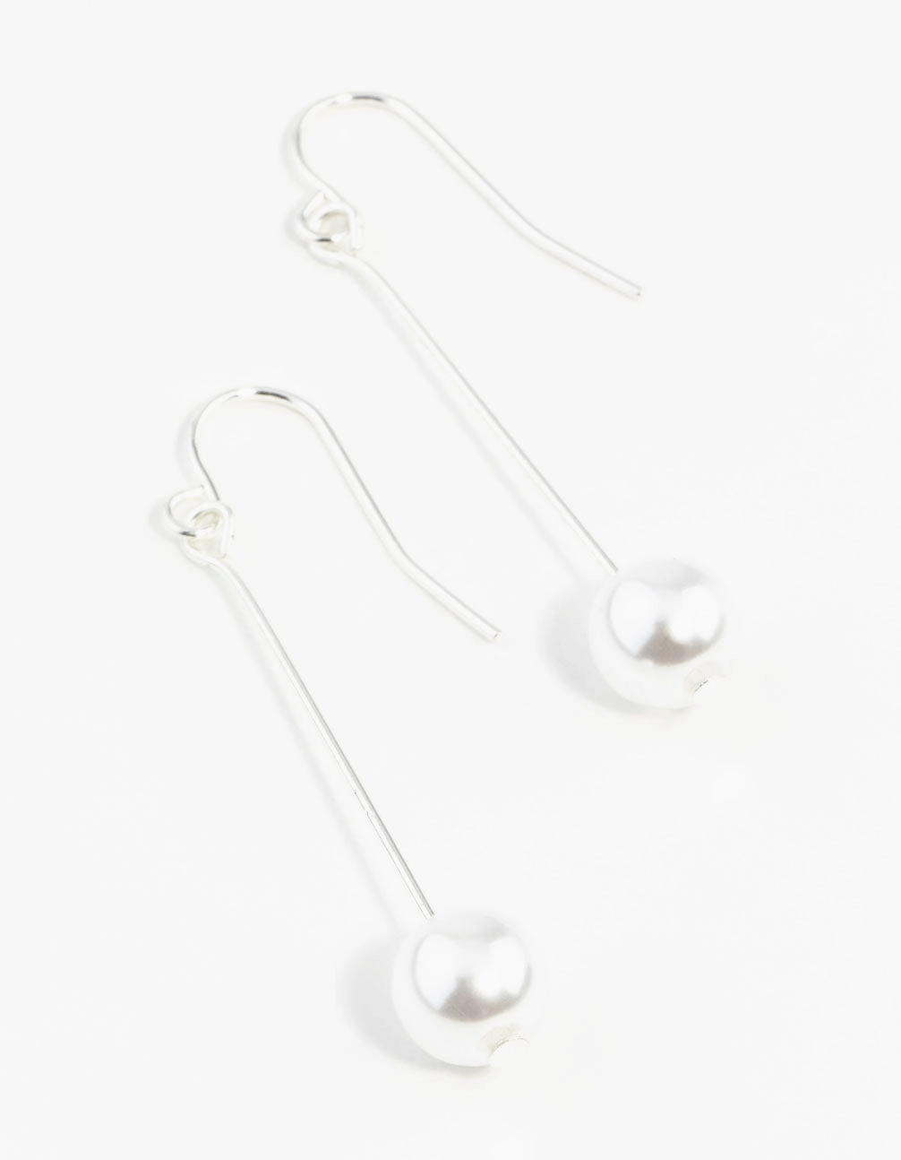 Graceful Lines Charming Jewelry Pieces Fine Silver Pin & Pearl Drop Earrings