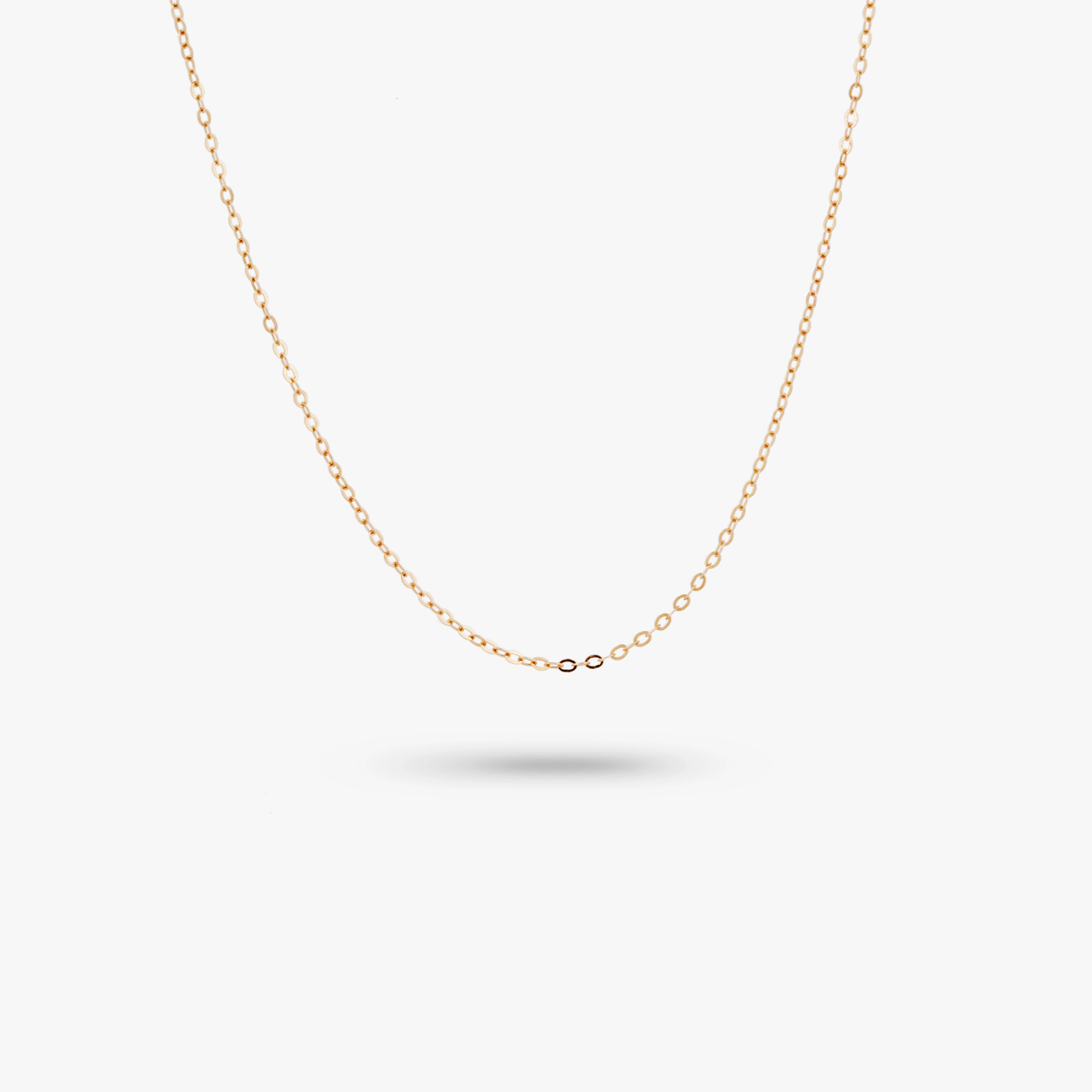 14k Solid Yellow Gold Tiny Oval Link Diamond Cut Necklace Finest Highlight