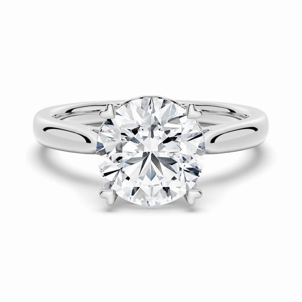 Secret Solitaire Round Moissanite Engagement Ring Romantic Item