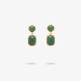 Corporate Accessory Colorful Ornament Amare Wear Petite Green Aventurine Dangle Earrings