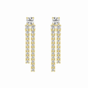 Dynamic Stud Earrings with Tremble Diamond Fringe Drops daily accessory Winter Piece