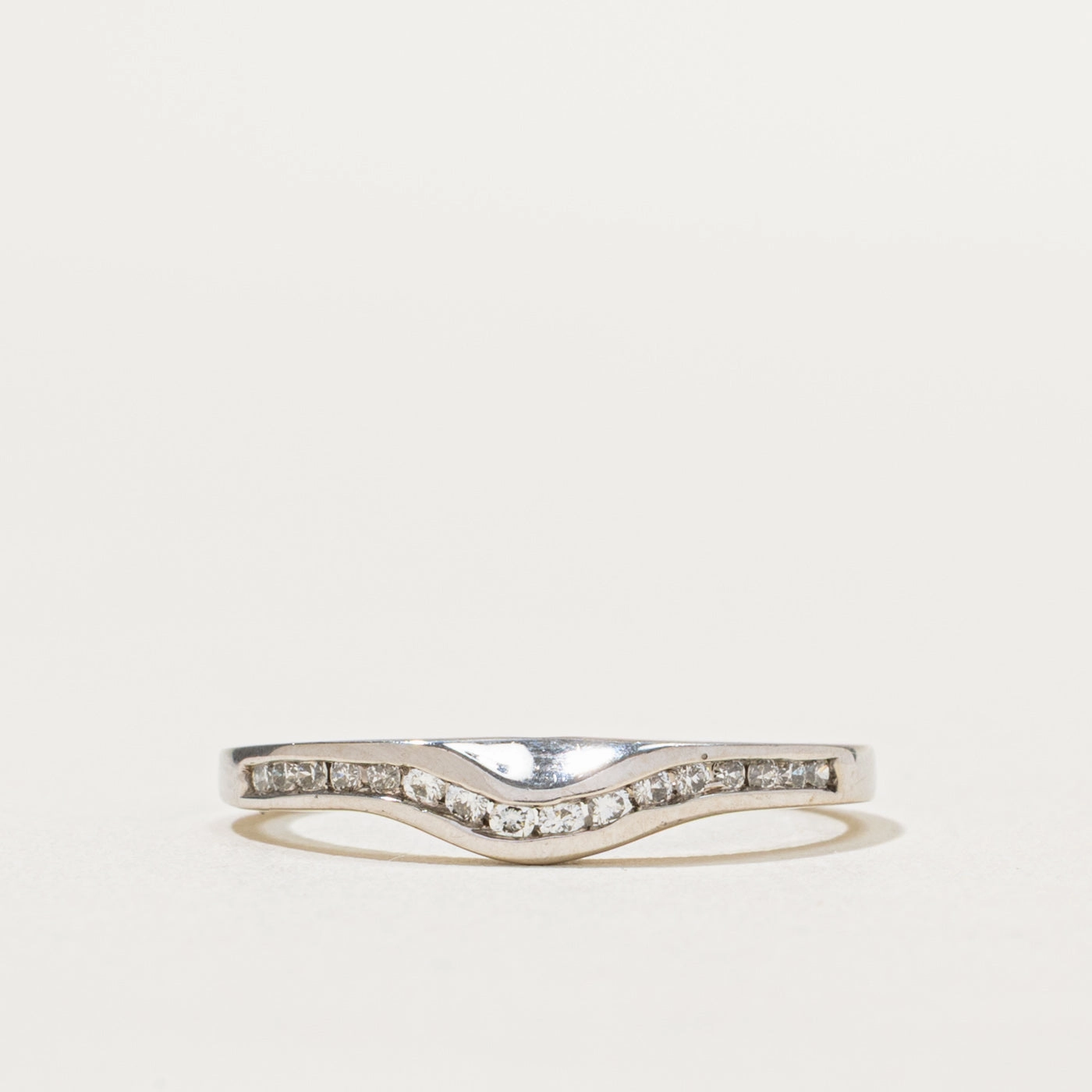 Semi Eternity Diamond Contour Band | 0.19ctw | SZ 7 Gold Accent Gift Option
