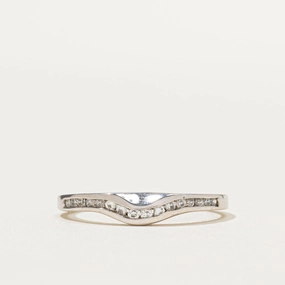 Semi Eternity Diamond Contour Band | 0.19ctw | SZ 7 Gold Accent Gift Option