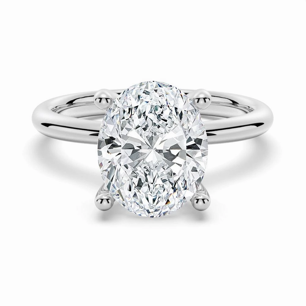 Oval Shaped Solitaire Moissanite Engagement Ring Amazing Item