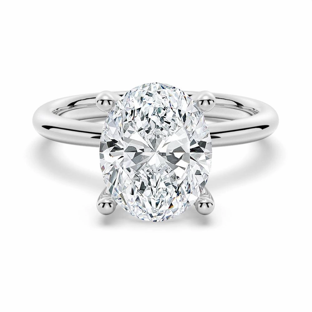 Oval Shaped Solitaire Moissanite Engagement Ring Economical Adornment