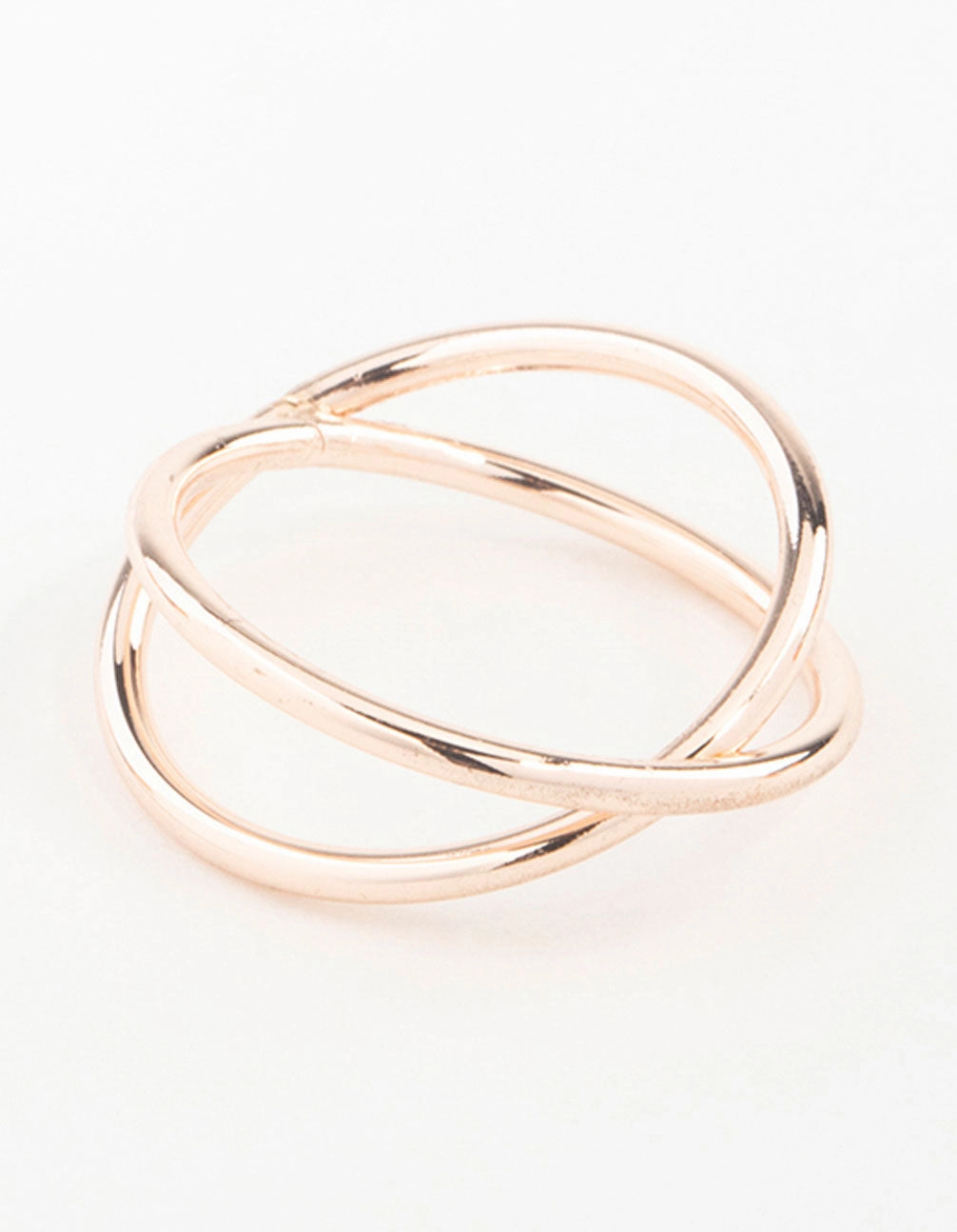 Timeless Style Romantic Adornment Rose Gold Cross Over Ring
