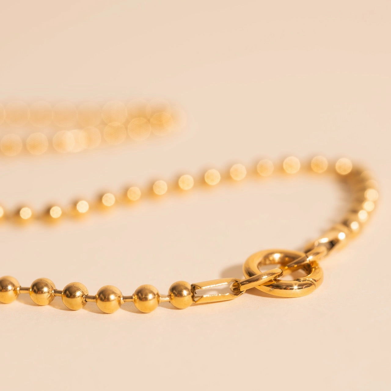 Ball Chain Necklace Minimal Finish Structured Accent