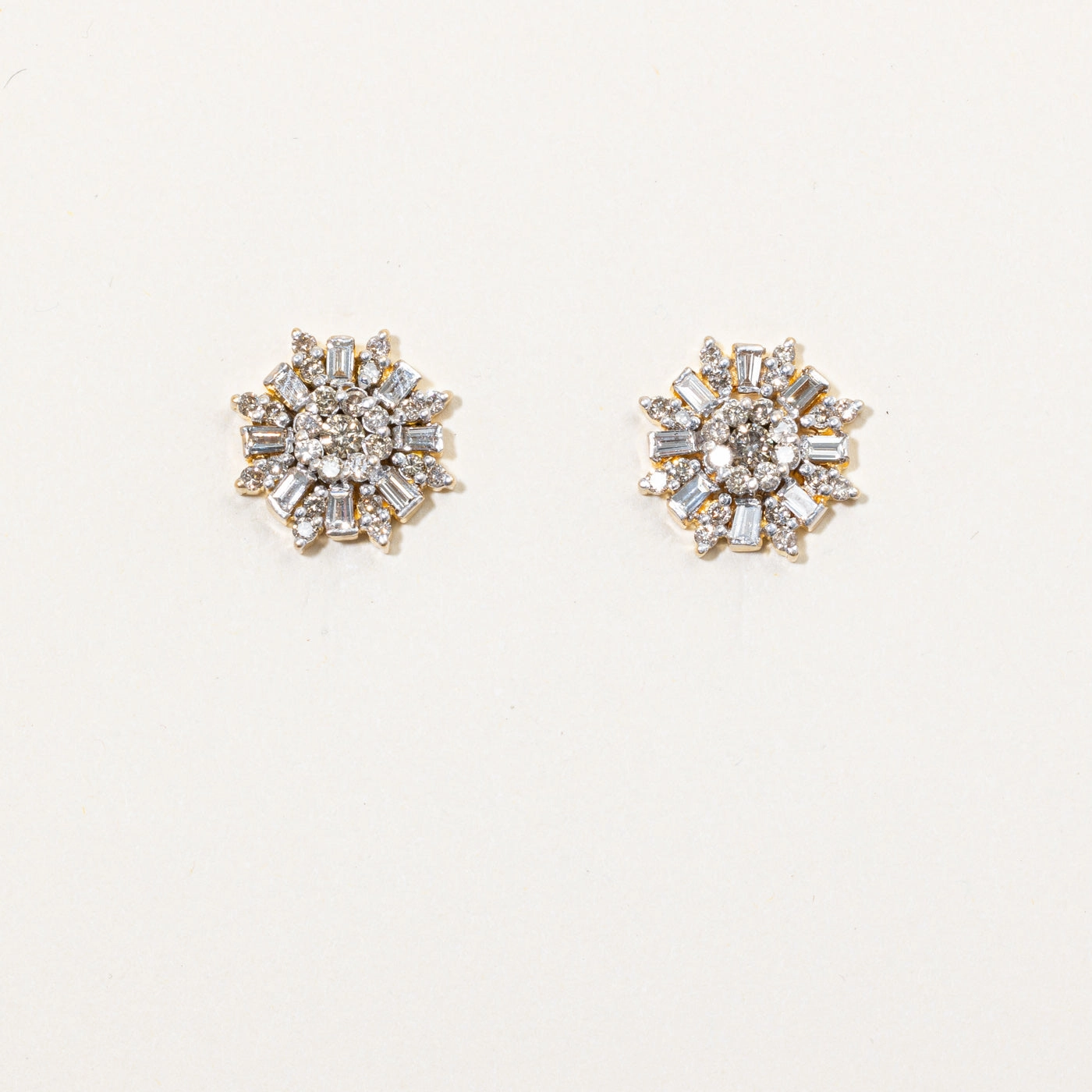 Polished Piece Sleek Outline Diamond Cluster Earrings | 1.59ctw |