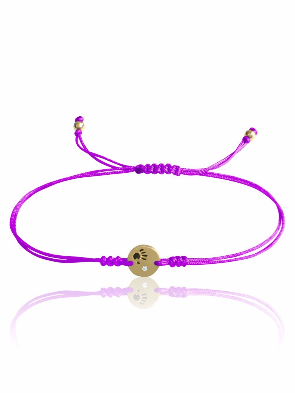14k Gold Diamond Mini Love Is In Your Hands Macrame Bracelet Daily Accessories Chic Accessory