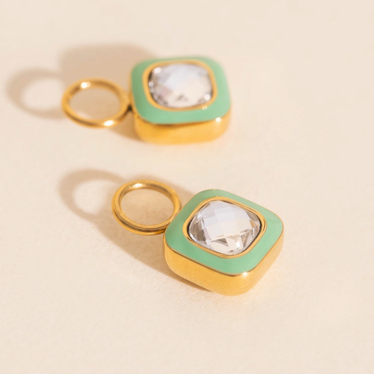 Showgirl Chunky Huggie Hoop Charm Sleek Sparkle