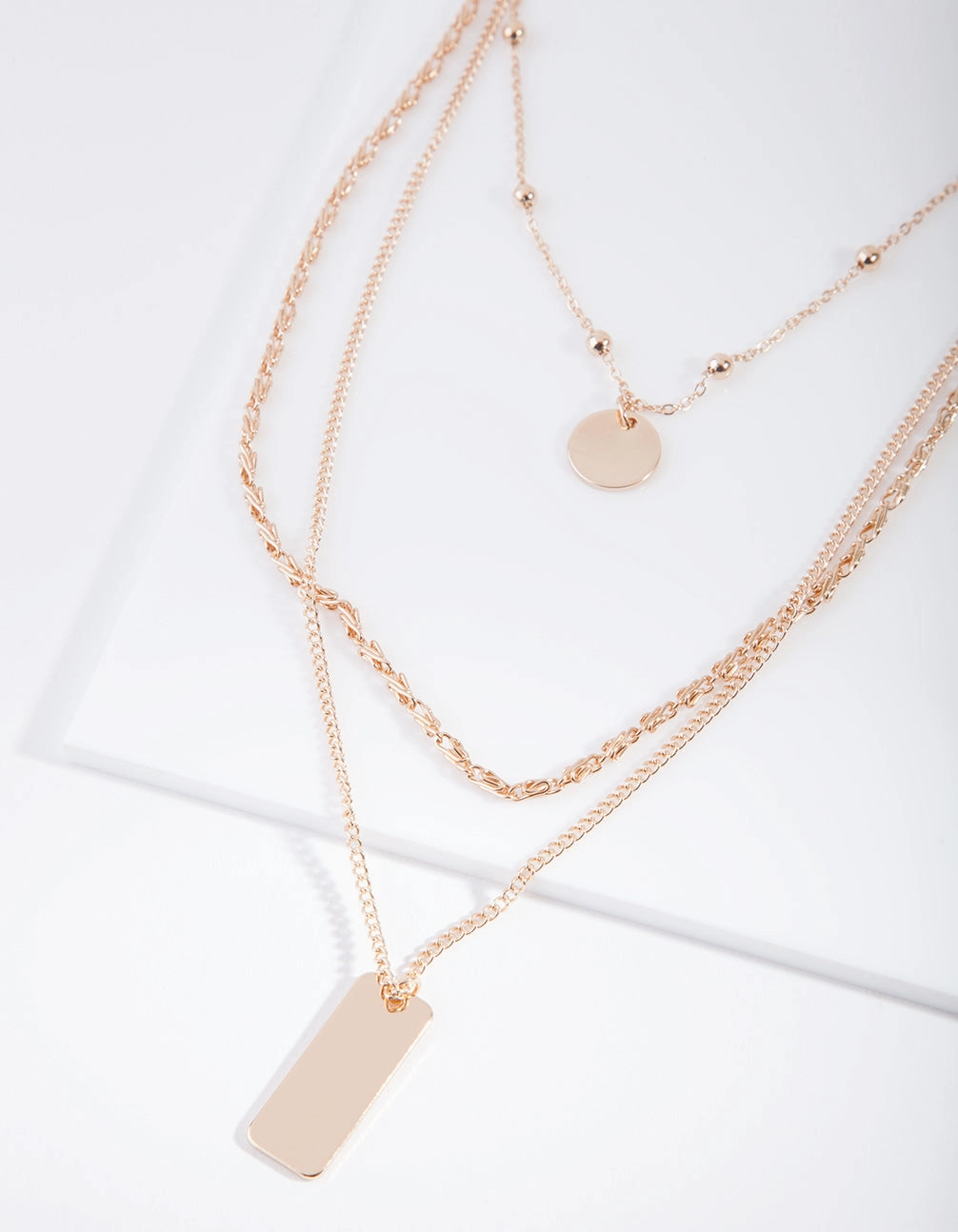 Gold Mixed Chain Layered Choker Necklace Jeweled Adornment