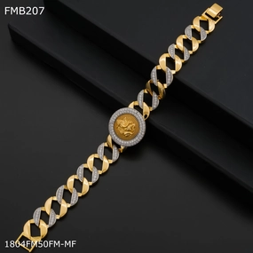 Freemen Ganesh ad goldne Bracelet For Men - FMB207 Ideal Complement