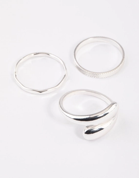 Dreamy Style Silver Classic Wrap Ring Pack
