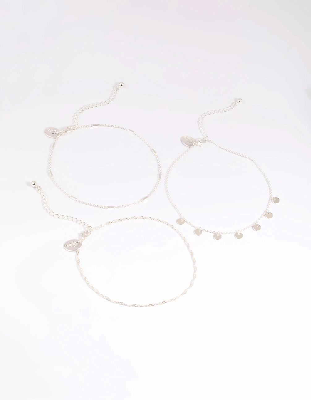 Ceaseless Sight Eye-Catching Trend Silver Disc Chain Anklets