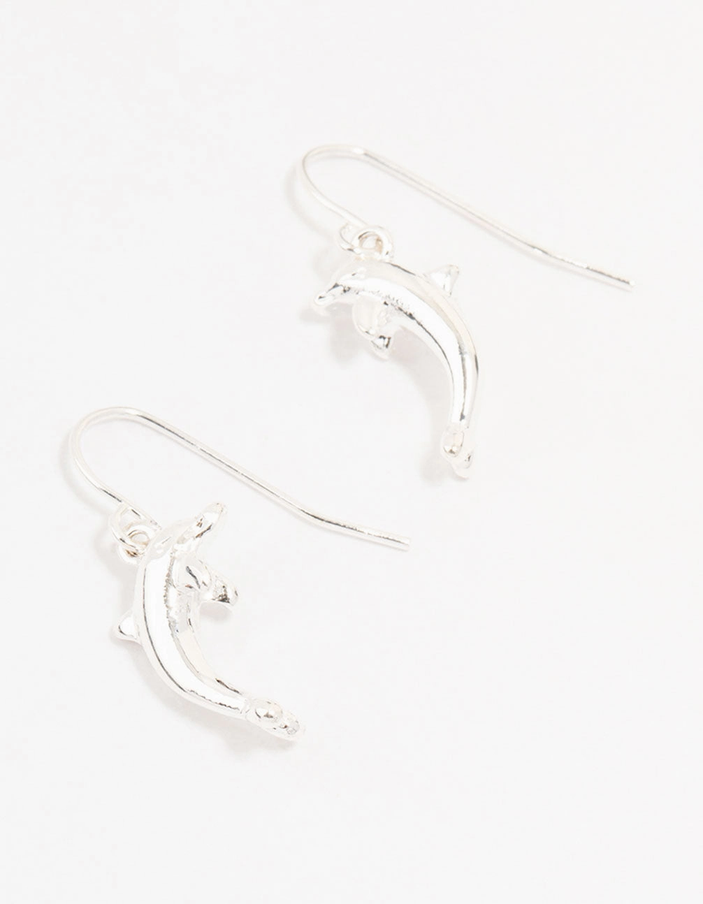 Silver Dolphin Drop Earrings Comfortable Embellishment Graceful Item