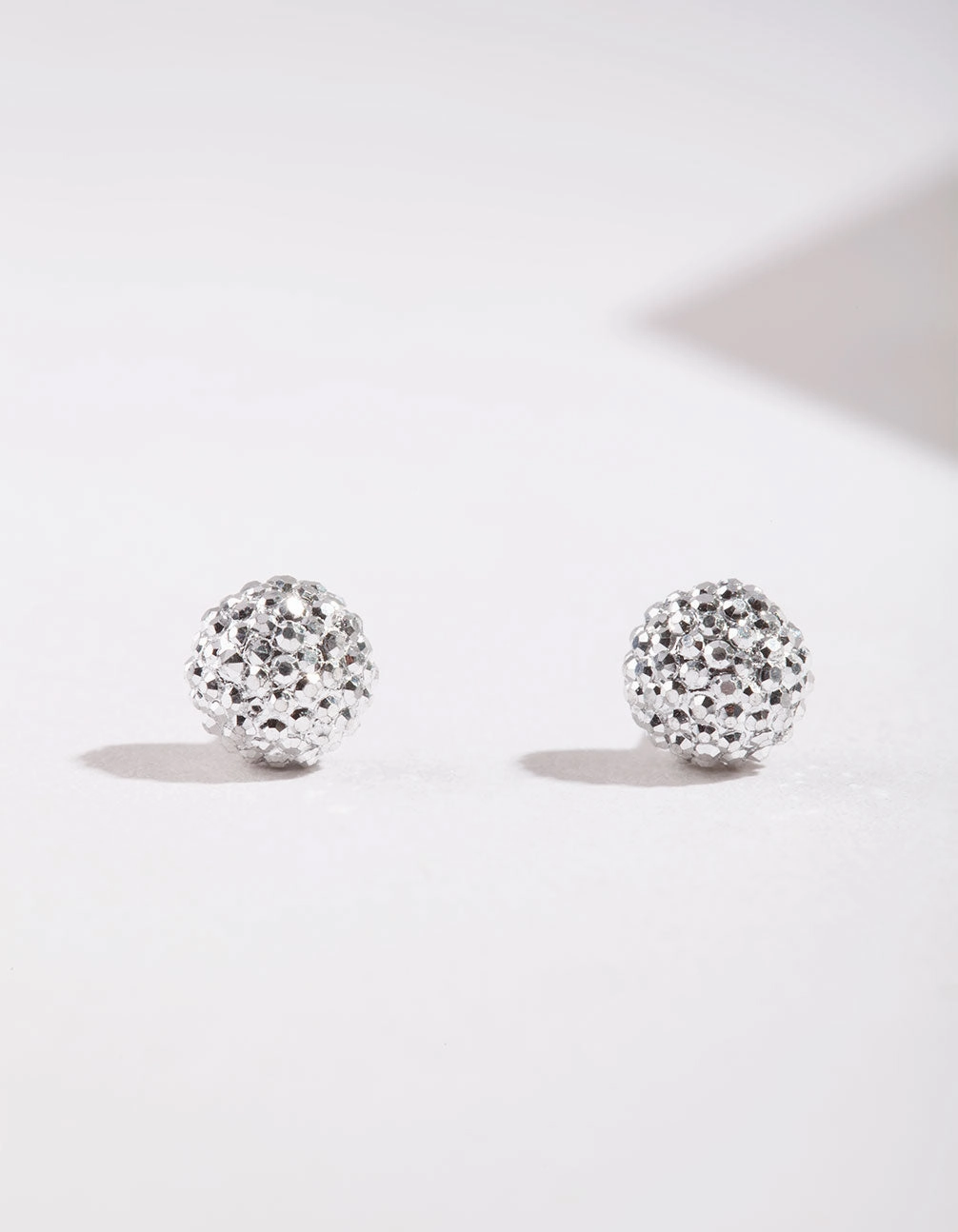 Silver Mini Fireball Stud Earrings Secure Embellishment