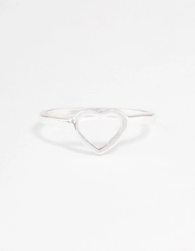 Excellent Craft Silver Open Heart Ring