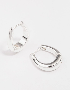 Stylish Creation Gorgeous Ornament Silver Plated Gradual Small Huggie Hoop Earrings