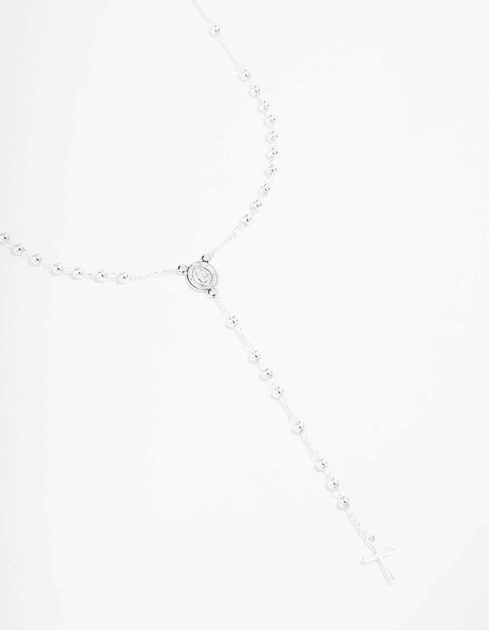 Event Accent Special Moment Silver Plated Mary Cross Ball Necklace