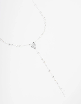 Event Accent Special Moment Silver Plated Mary Cross Ball Necklace