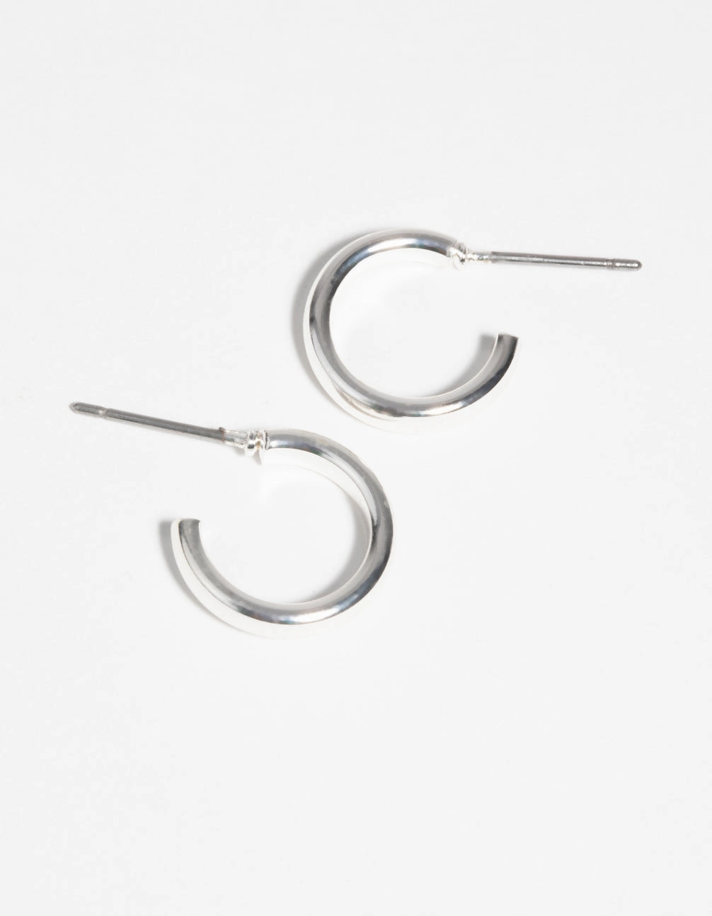 Neutral Piece Colorful Item Silver Simple Huggie Earrings