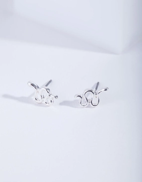 Silver Snake Stud Earrings Luxurious Accent