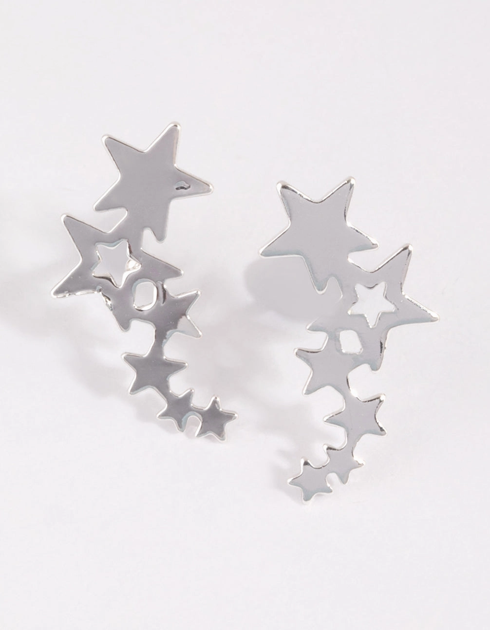 Silver Star Crawler Earrings Opulent Item