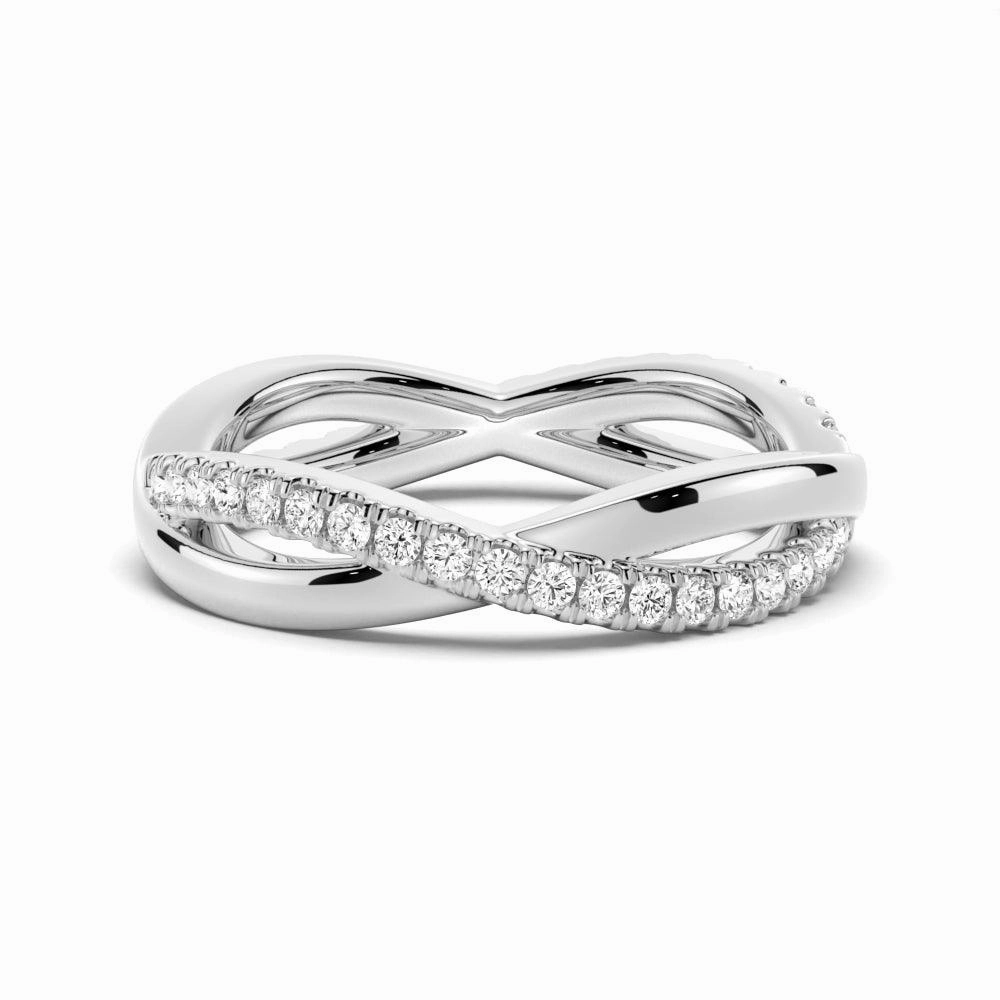Classic Infinity Moissanite Eternity Wedding Band Gentle Outline