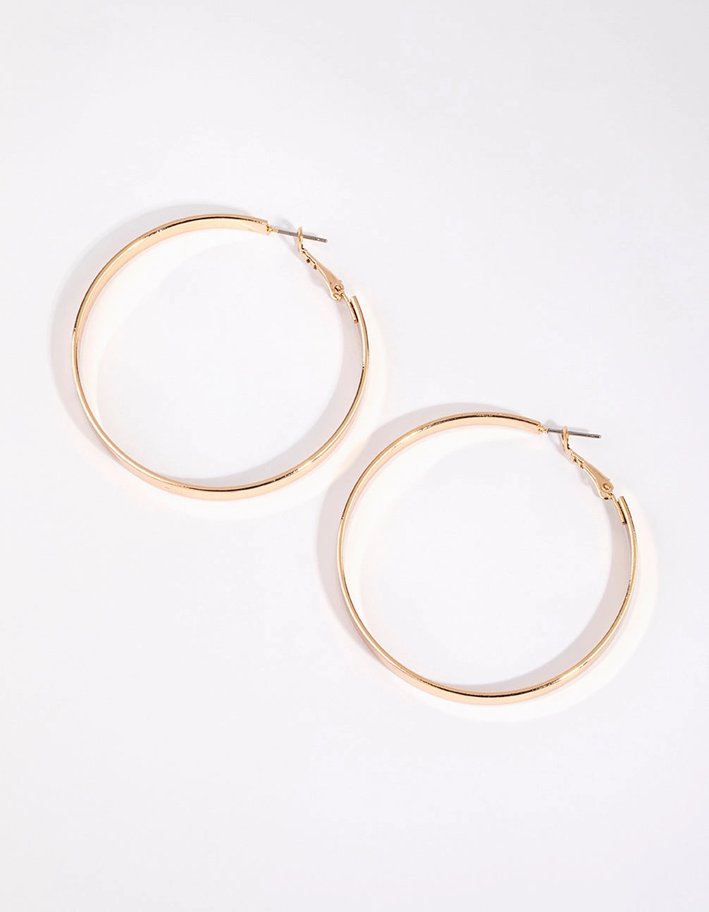 Gold Flat Hoop Earrings Polygonal Decoration High-Quality Vibe
