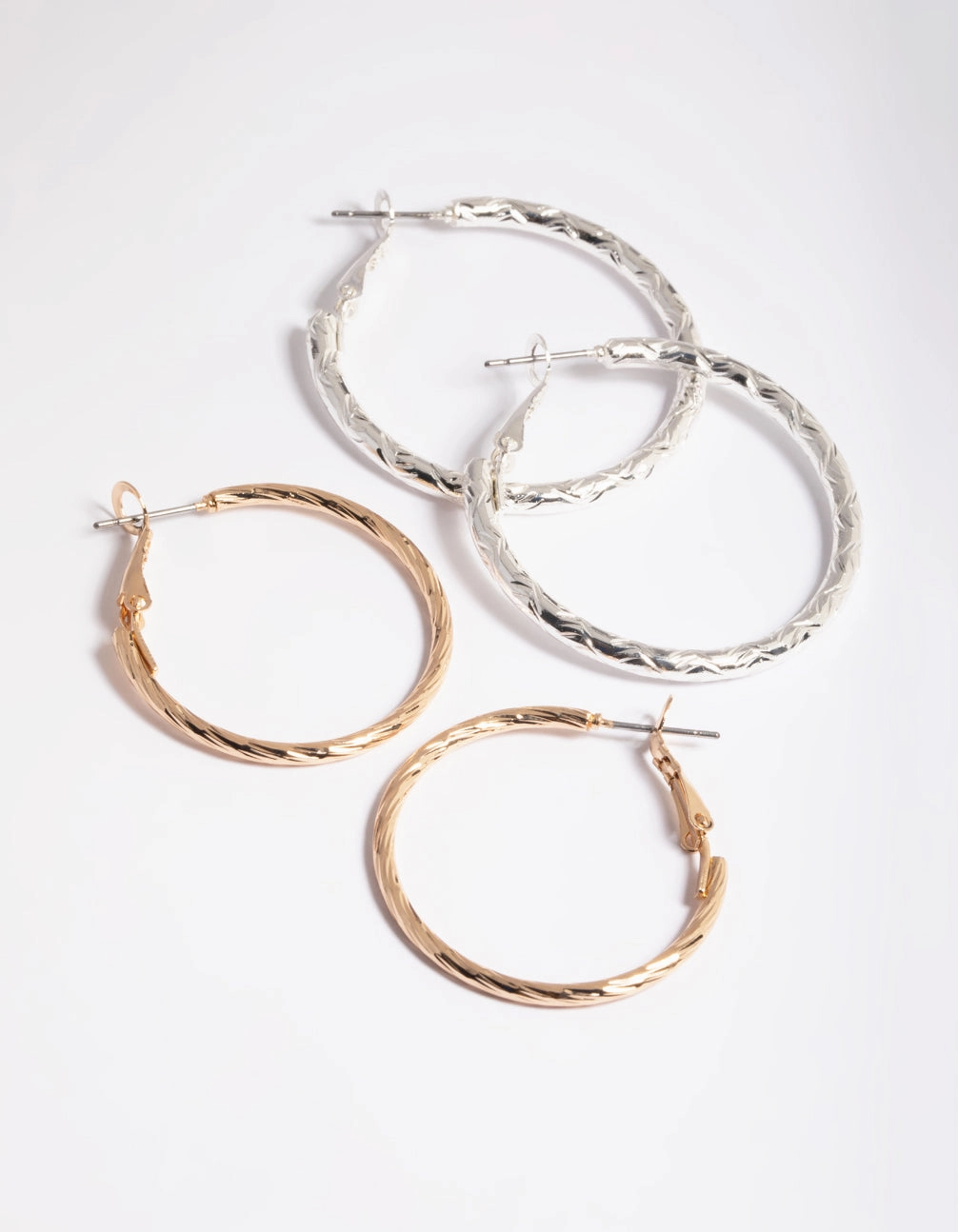 Simple Twist Hoop Earrings Pack Big Accent
