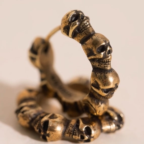 Brilliant Piece Weekend Detail Skull Huggie Hoop Earrings