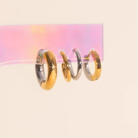 Vibrant Jewelry Look Mixed Metal Vibes Stack Pack (3 item pairs)